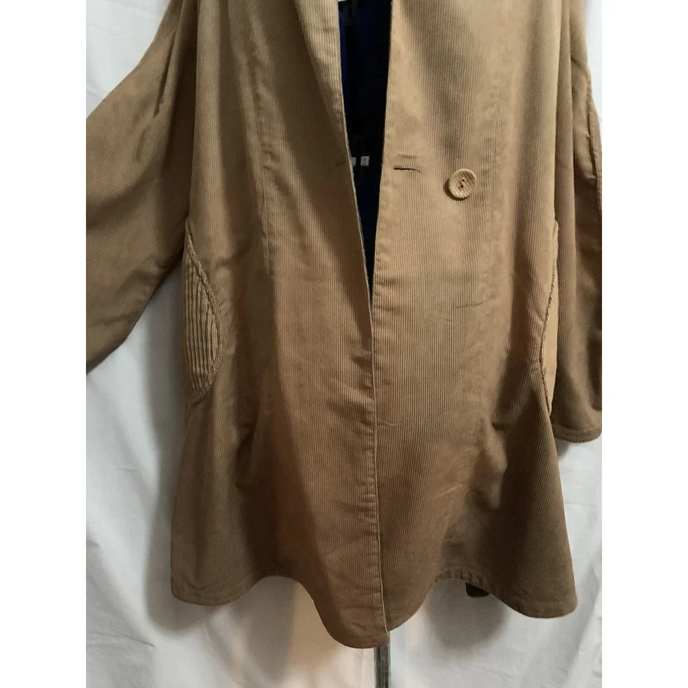 LINDI Women's Size Large Reversible Jacket‎ Coat Hooded Brown Animal Print
